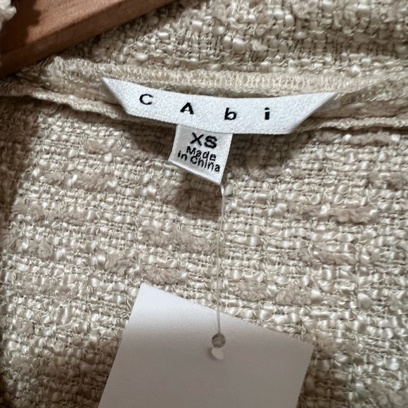 Cabi Style 985 Oatmeal Chenille Tweed Snap Front Double Breasted Jacket XS NWT - Picture 8 of 10